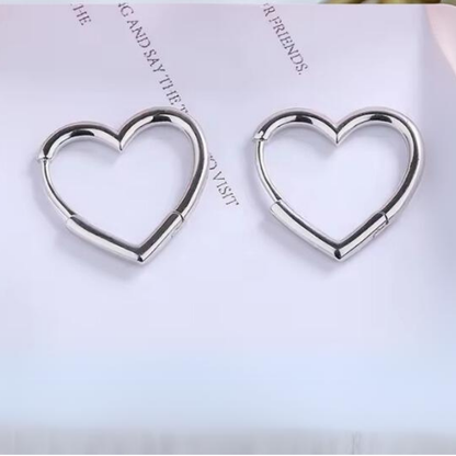 Silver Heart Earrings