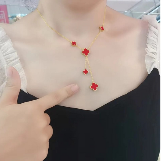 Colorful Chain Necklace Red