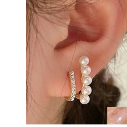 Pearl Bling Stud Earrings