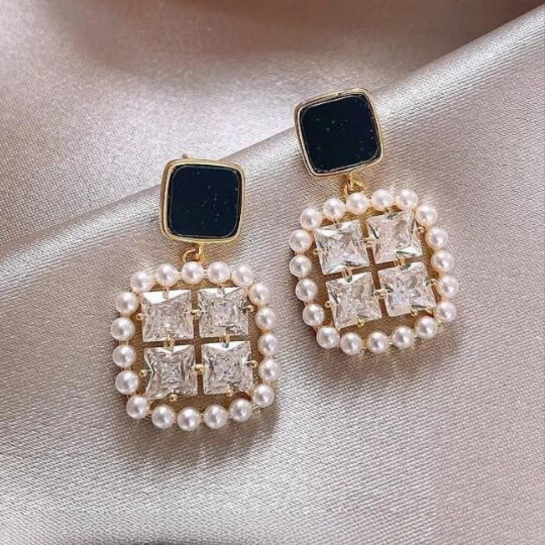 Bling Crystal Pearl Earrings