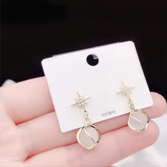 Pretty Crystal Star Earrings