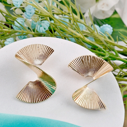 Golden Twist Statement Earrings