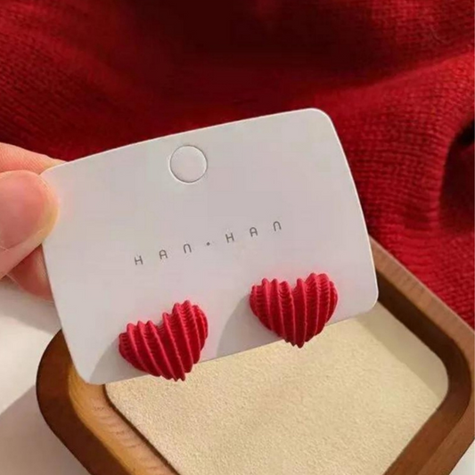 Hearty Earrings Red