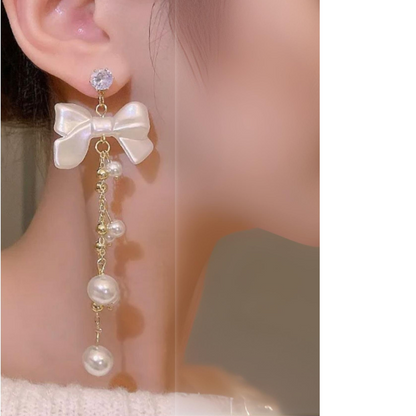 Bow Long Chain Earrings