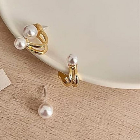 Bling Pearl Whirl Earrings