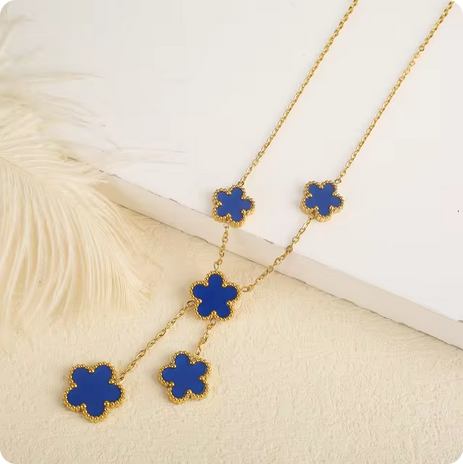 Colorful Chain Necklace Blue