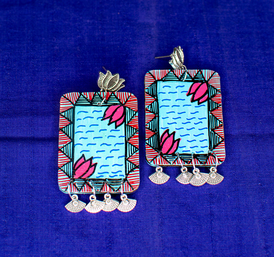 Meen Earrings, Handpainted : Handmade