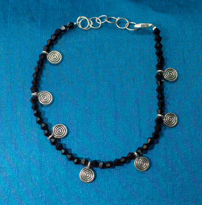 Spiral charms Anklet : Handmade