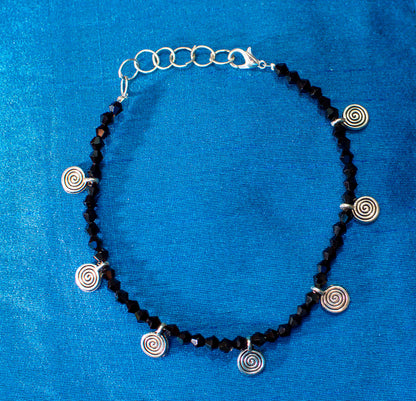 Spiral charms Anklet : Handmade