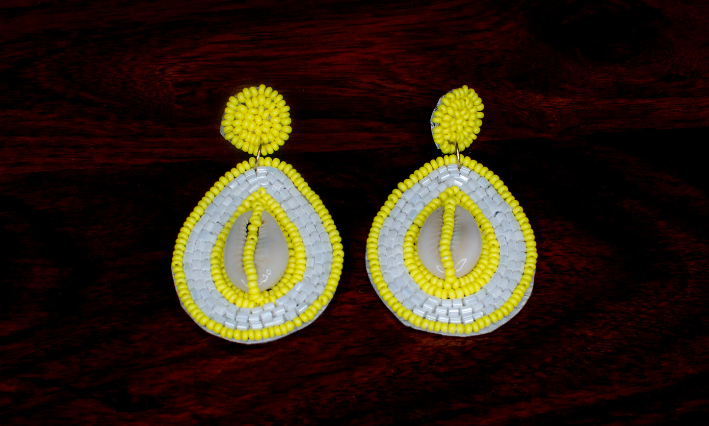 Ramneek Yellow Embroidered Earrings : Handmade